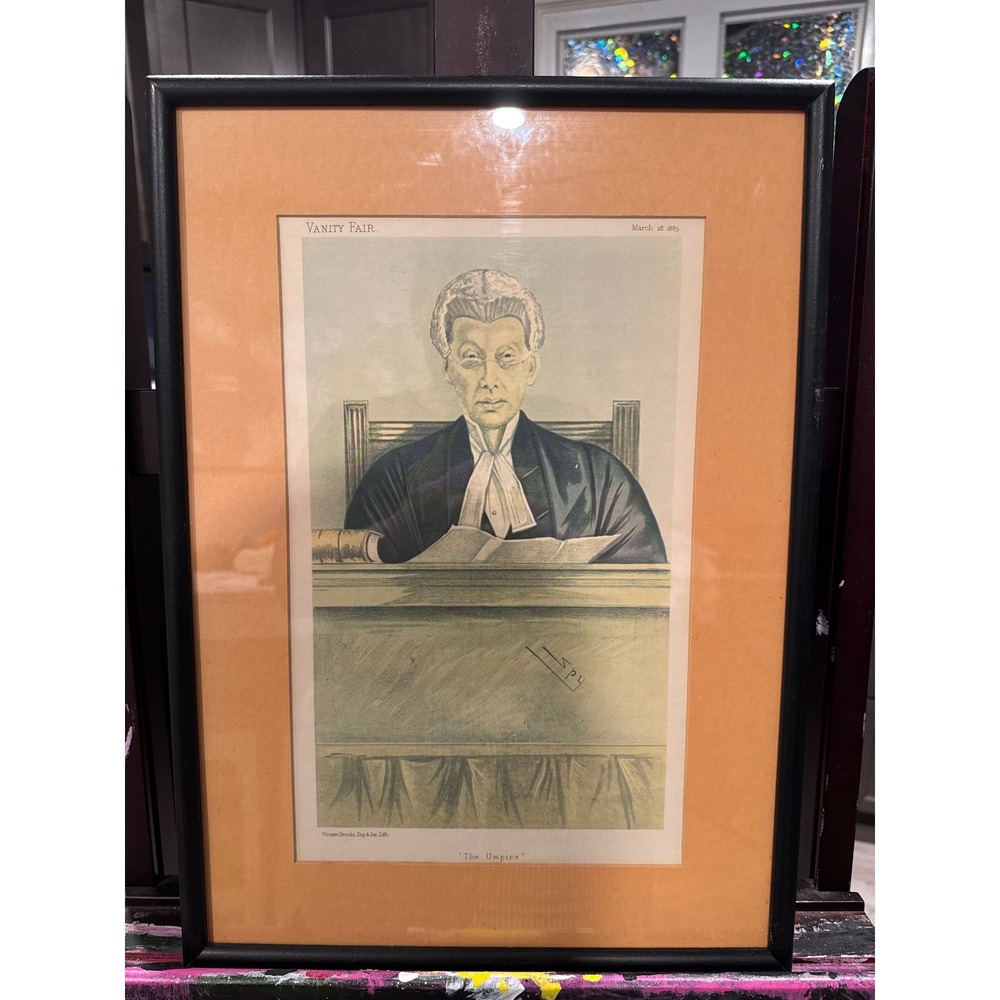 Vanity Fair 1885 The Umpire Spy Judge Legal Lithograph Framed Art Print
